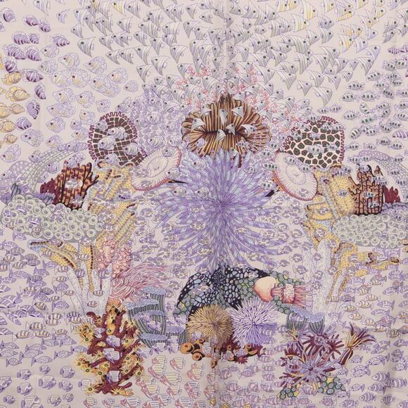 HERMES Carre 90 Scarf ""RENCONTRE OCEANE"" Silk Gray Auth 141551 - Picture 6 of 15